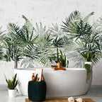 Tropical Jungle Green Plume Leaf Wall Mural