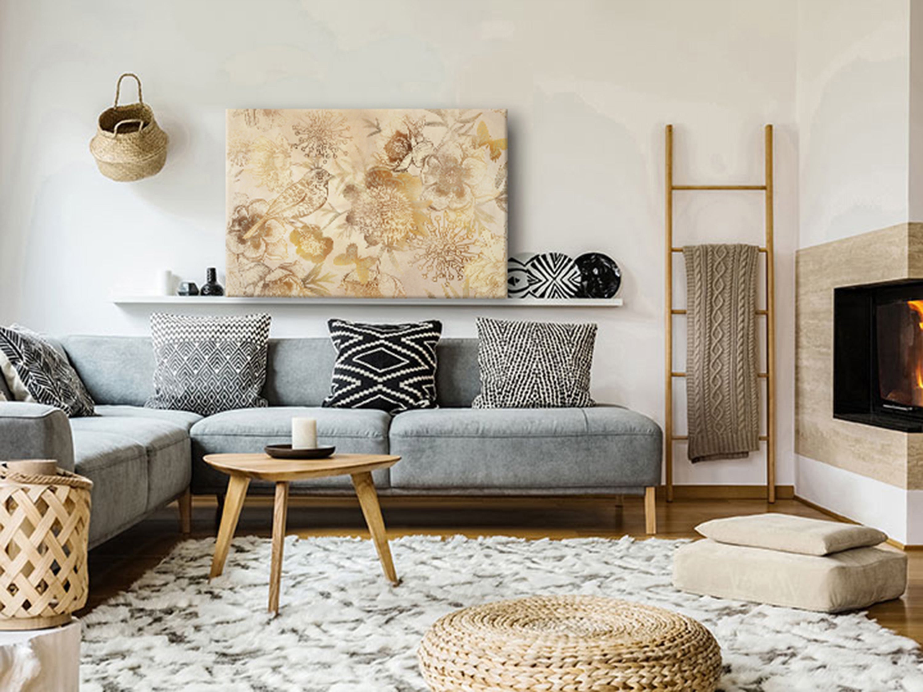 Canvas Print - Golden Mosaic of Nature (1 Part) Wide