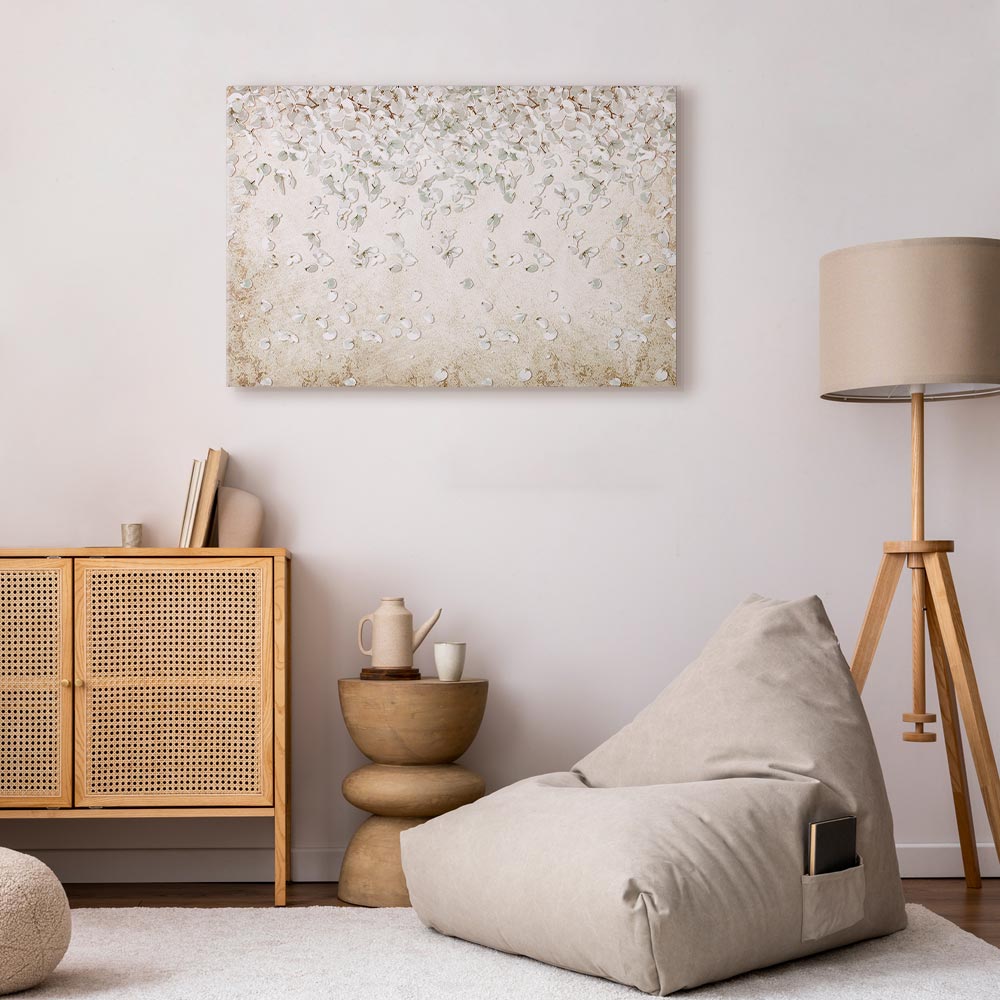 Falling Flowers Floral Canvas Print