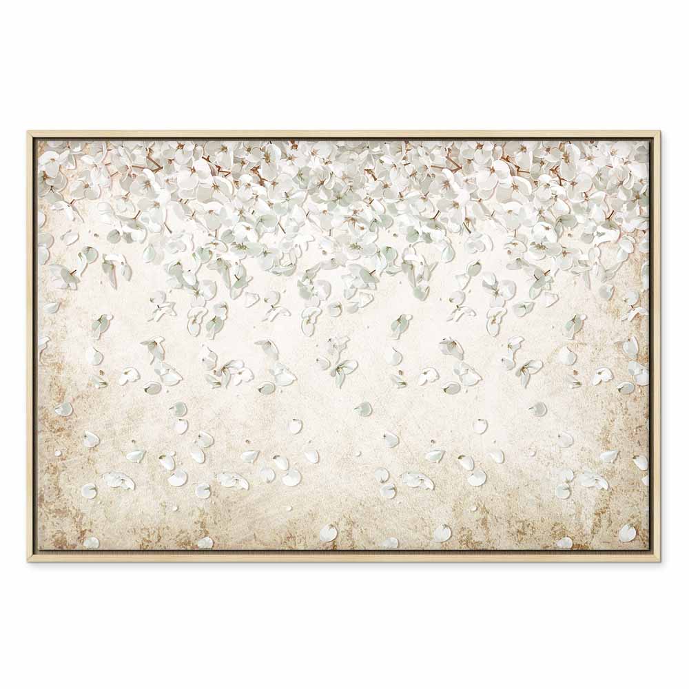 Falling Flowers Floral Canvas Print