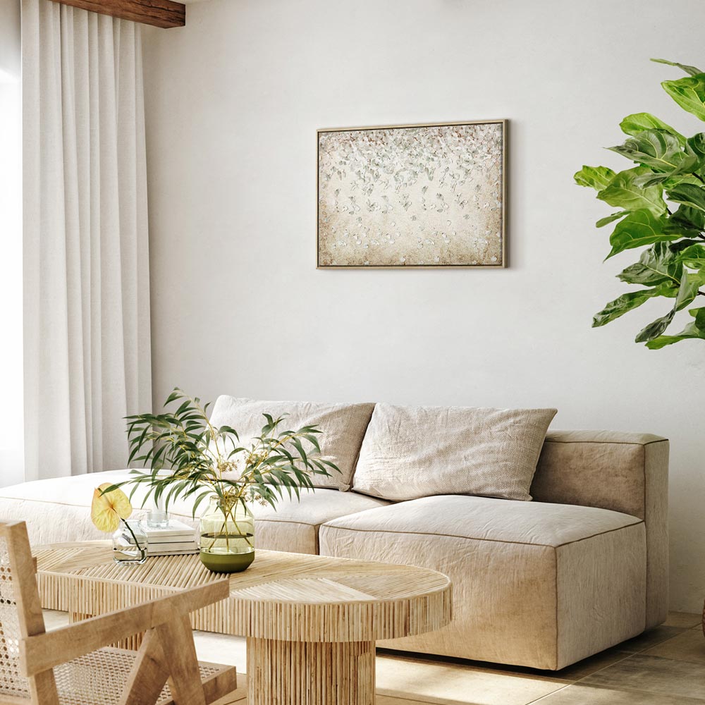 Falling Flowers Floral Canvas Print