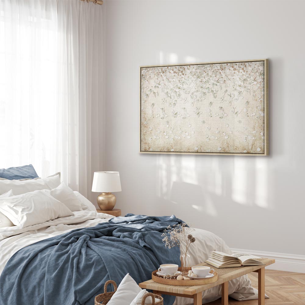 Falling Flowers Floral Canvas Print