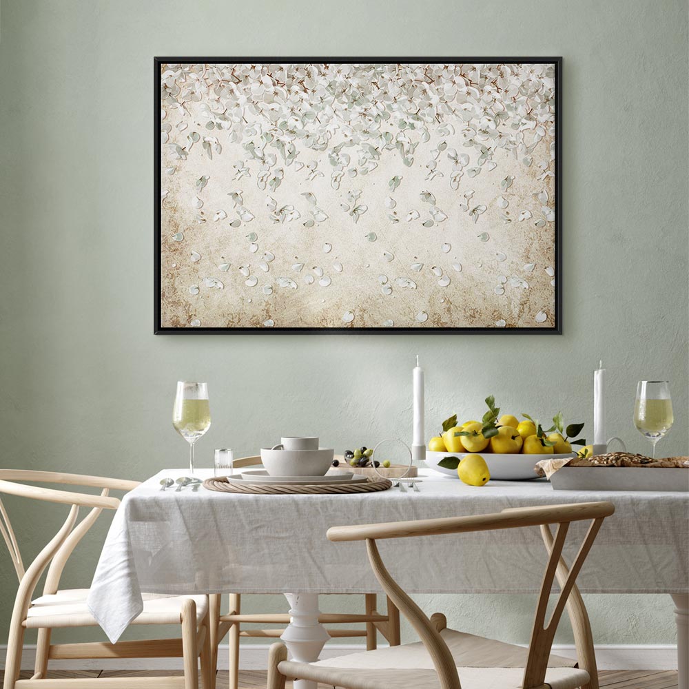 Falling Flowers Floral Canvas Print