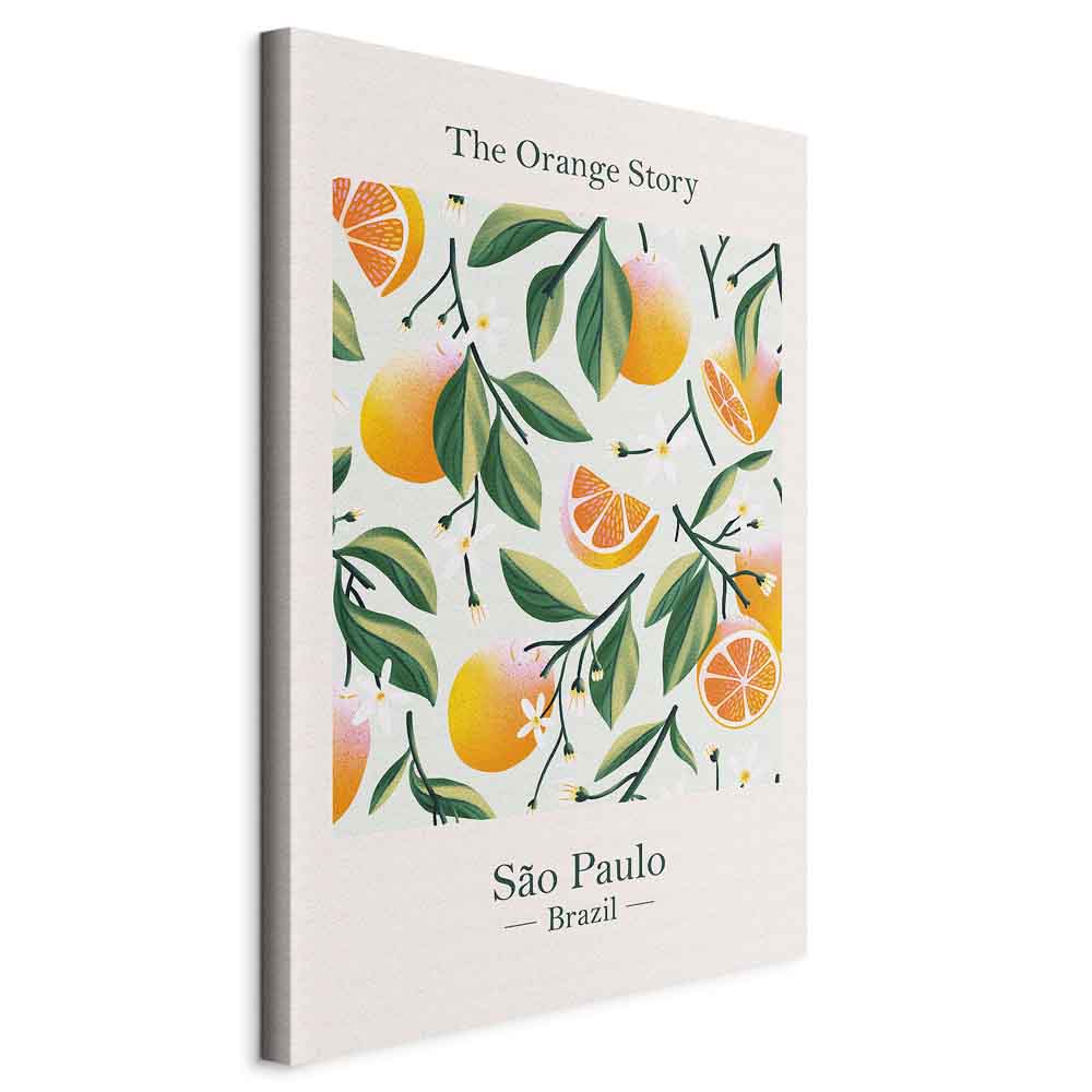 Orange Floral Still Life Canvas Print