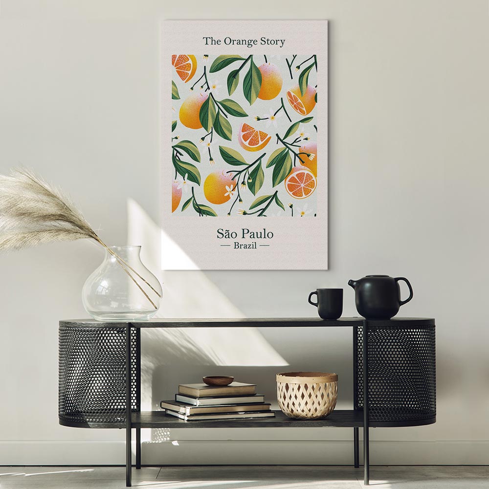 Orange Floral Still Life Canvas Print