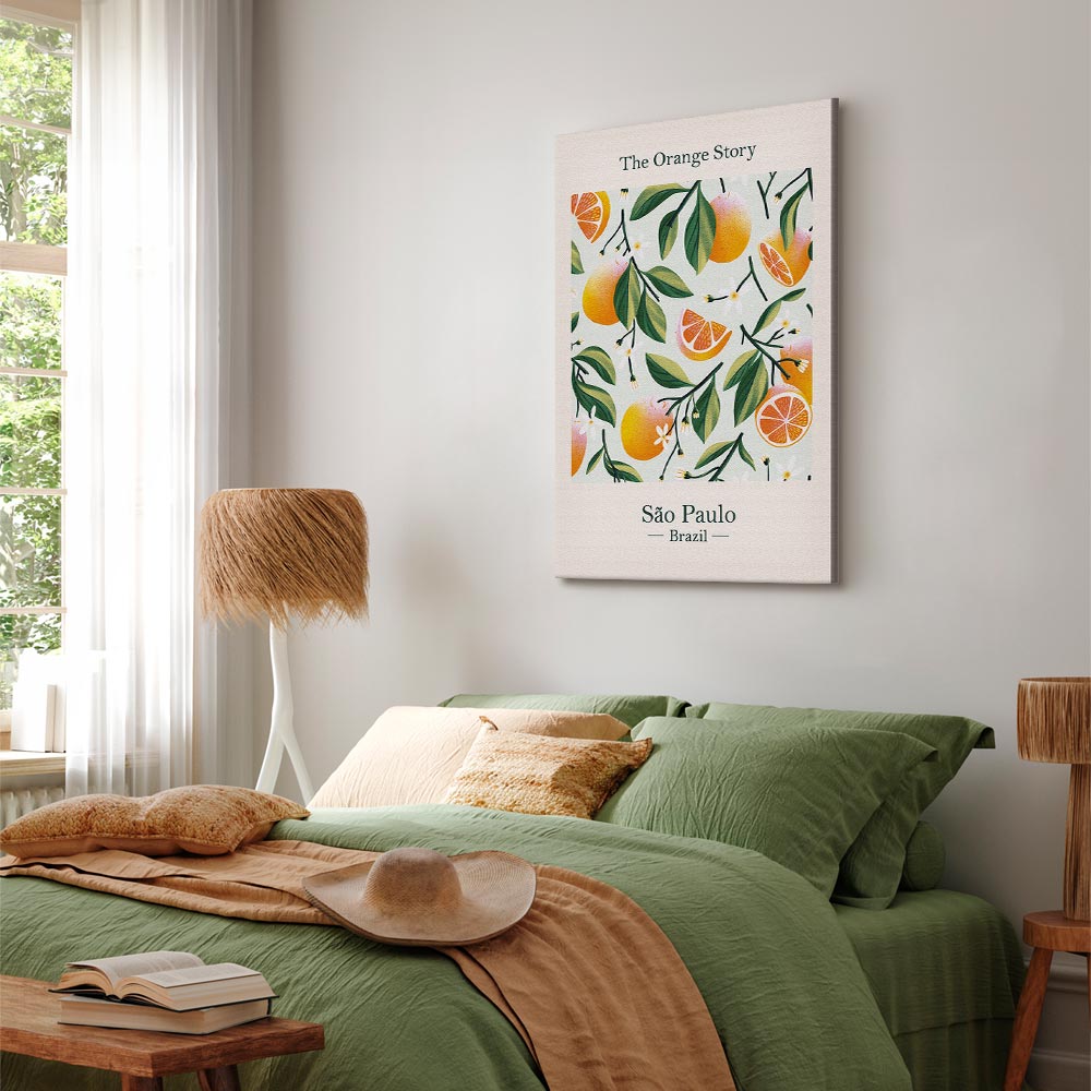 Orange Floral Still Life Canvas Print