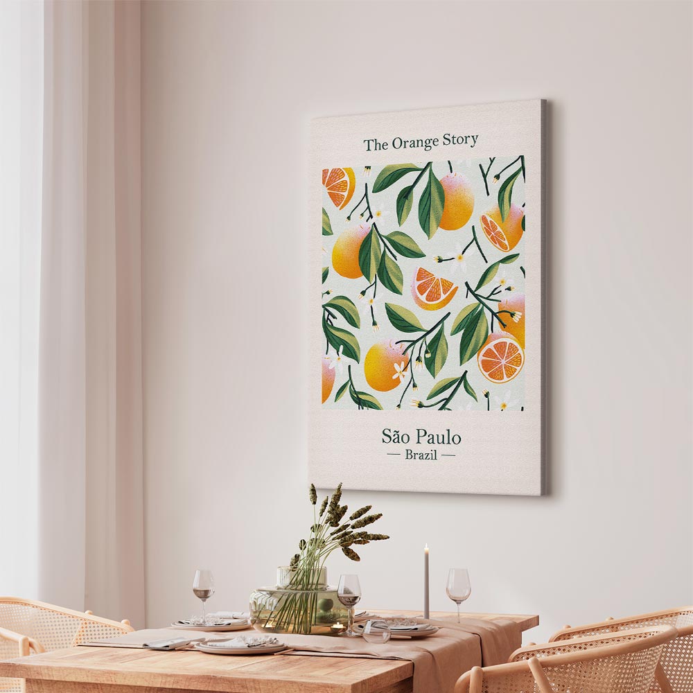 Orange Floral Still Life Canvas Print