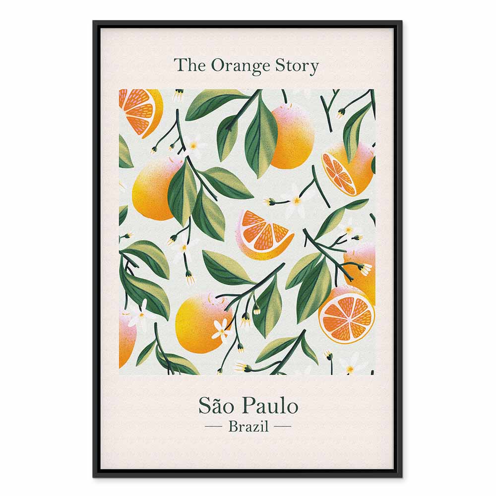 Orange Floral Still Life Canvas Print