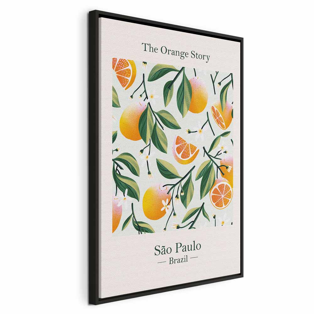 Orange Floral Still Life Canvas Print