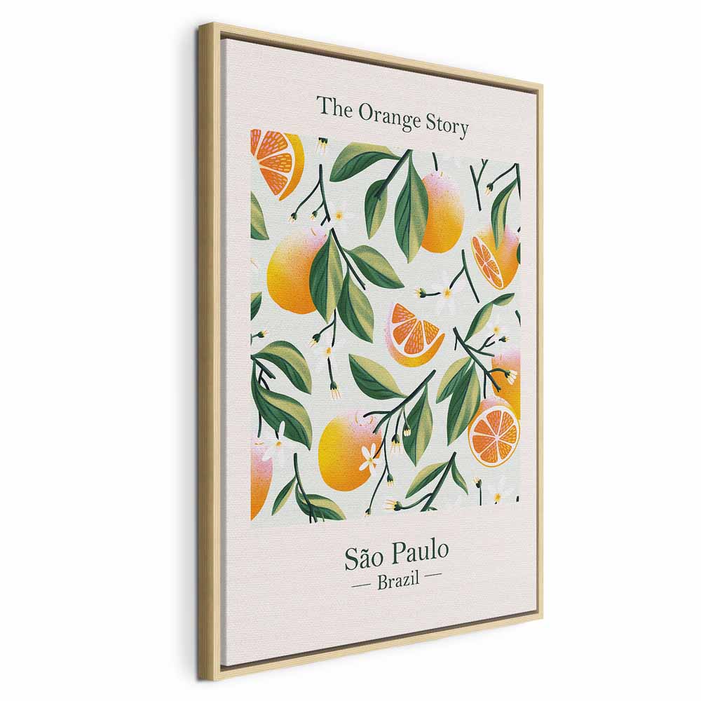 Orange Floral Still Life Canvas Print