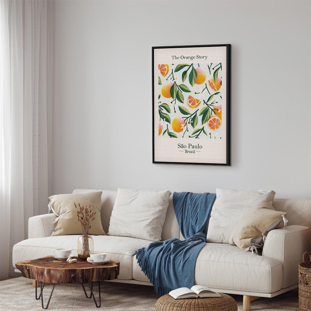 Orange Floral Still Life Canvas Print