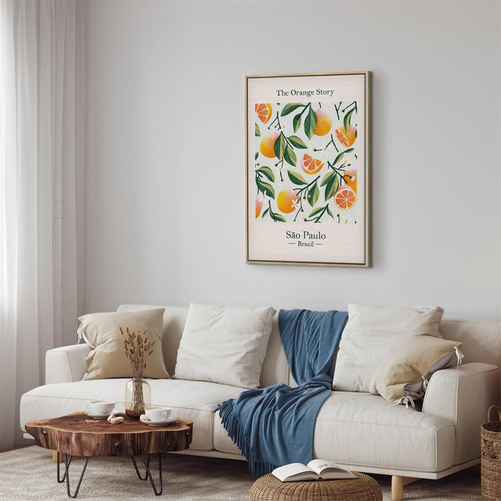 Orange Floral Still Life Canvas Print