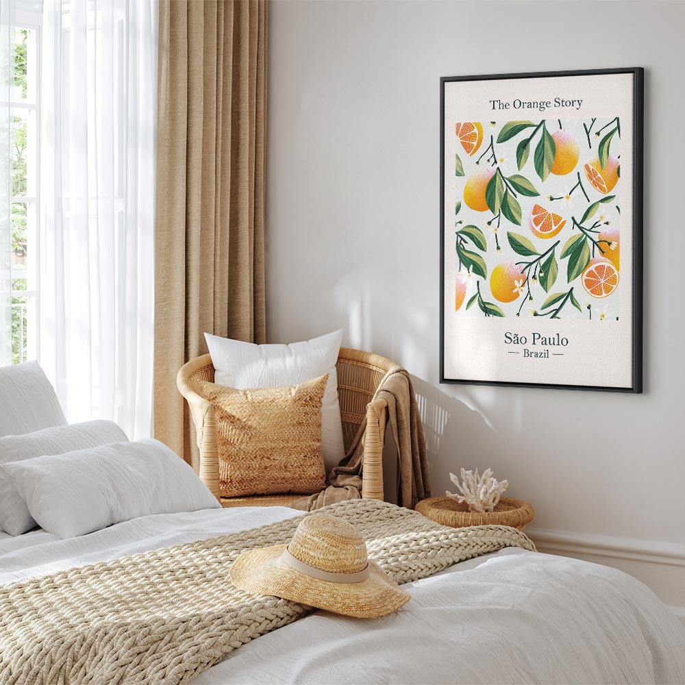 Orange Floral Still Life Canvas Print