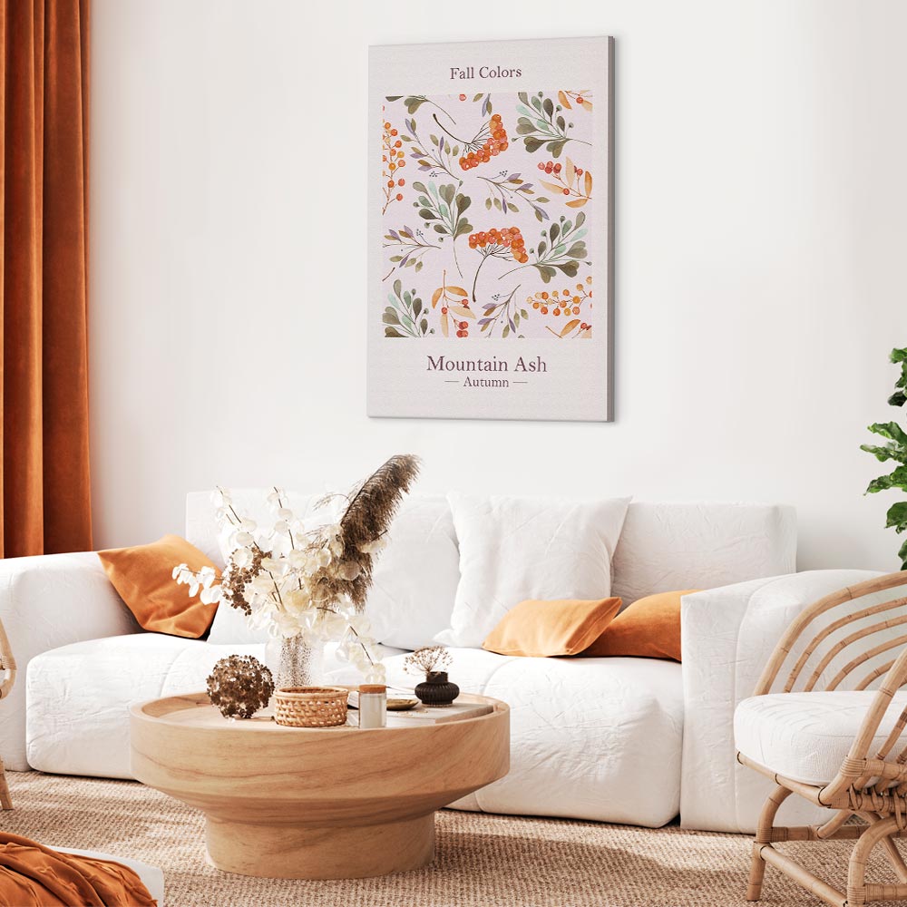 Fall Foliage Floral Vertical Canvas Print