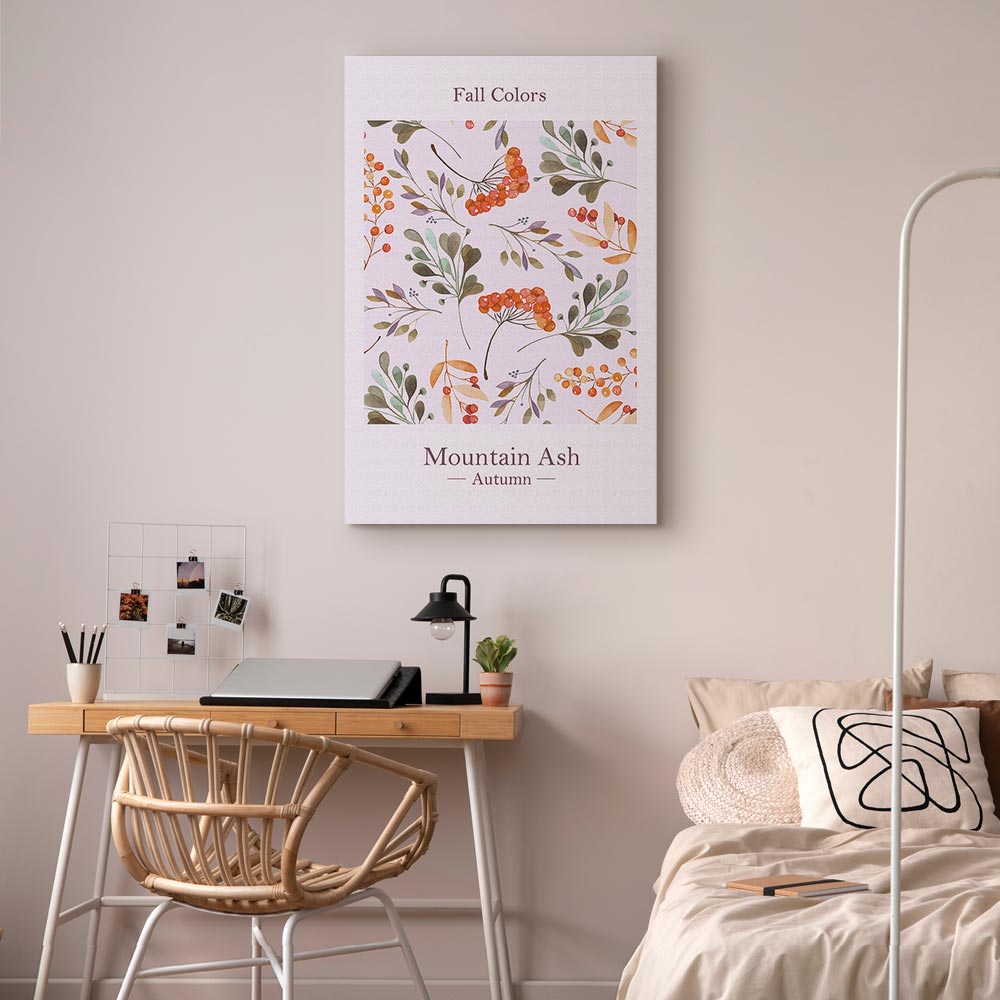 Fall Foliage Floral Vertical Canvas Print