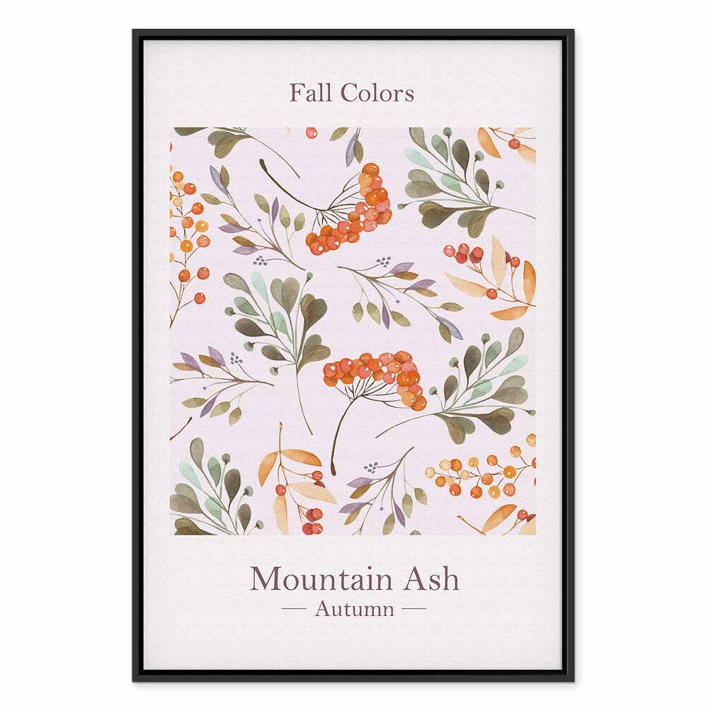 Fall Foliage Floral Vertical Canvas Print