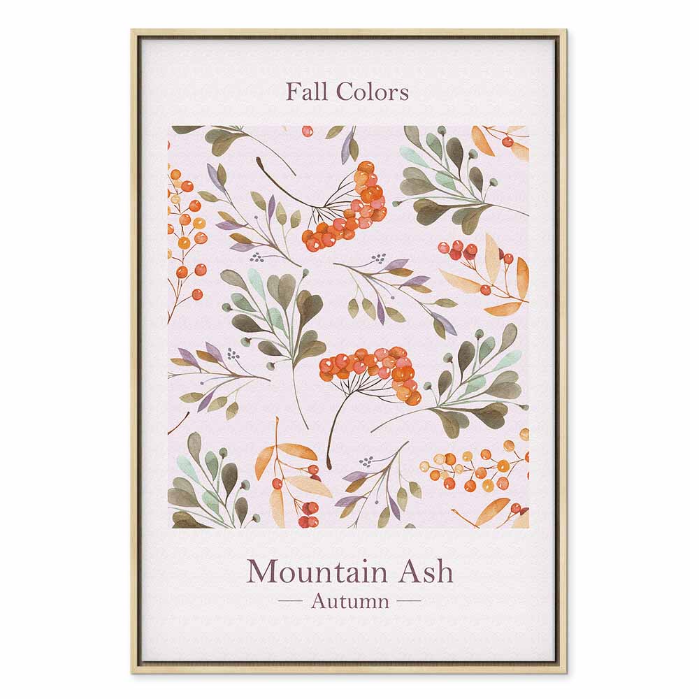 Fall Foliage Floral Vertical Canvas Print