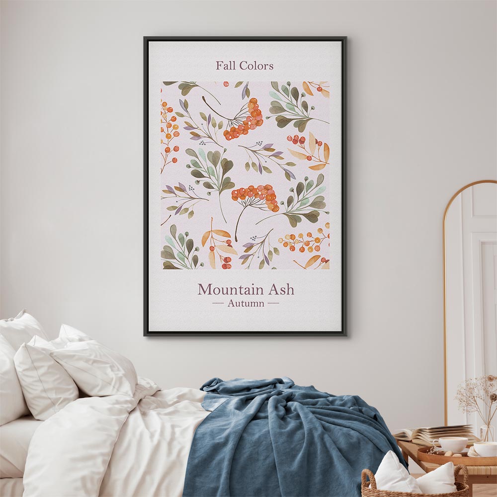 Fall Foliage Floral Vertical Canvas Print