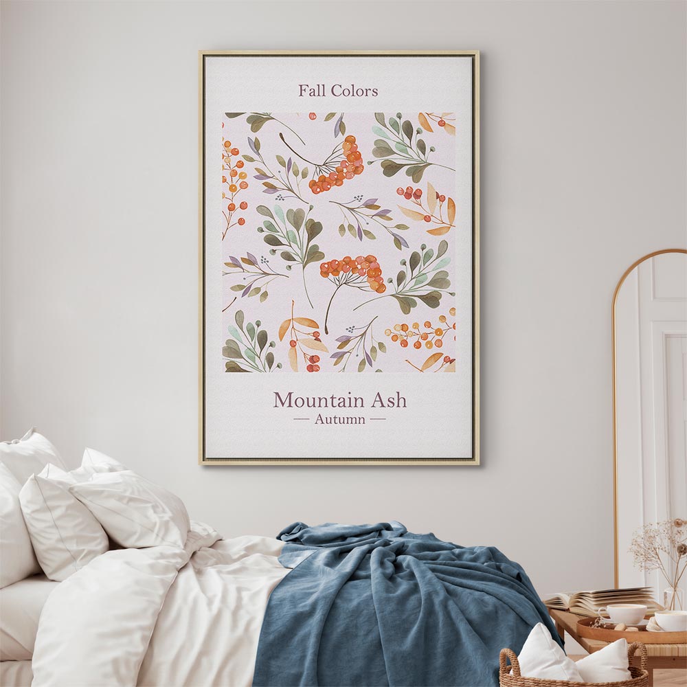 Fall Foliage Floral Vertical Canvas Print