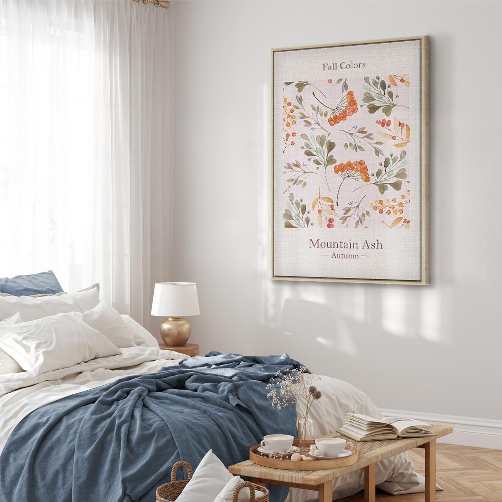 Fall Foliage Floral Vertical Canvas Print