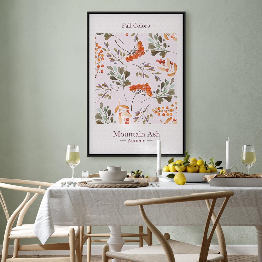 Fall Foliage Floral Vertical Canvas Print