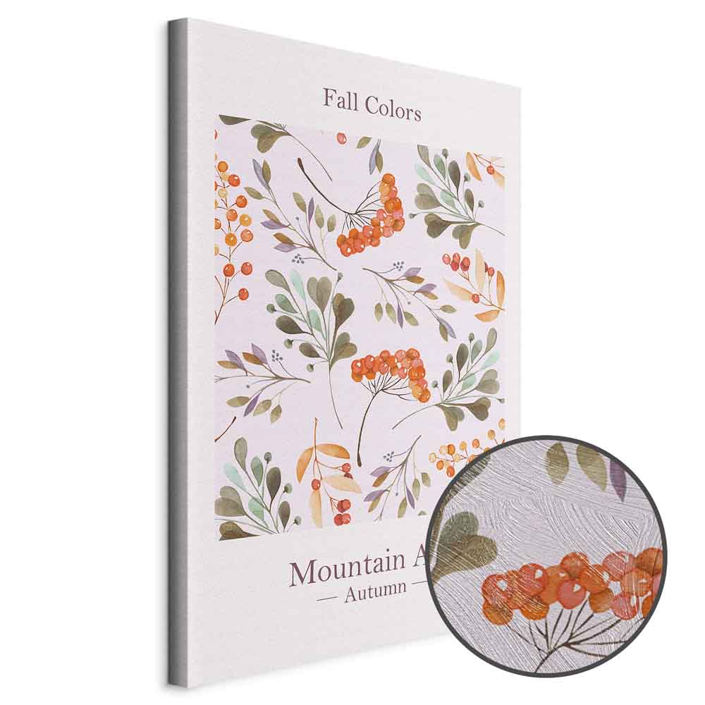 Fall Foliage Floral Vertical Canvas Print