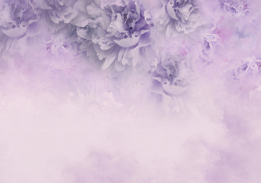 Wall Mural Floral Etude of Life Grey Violet