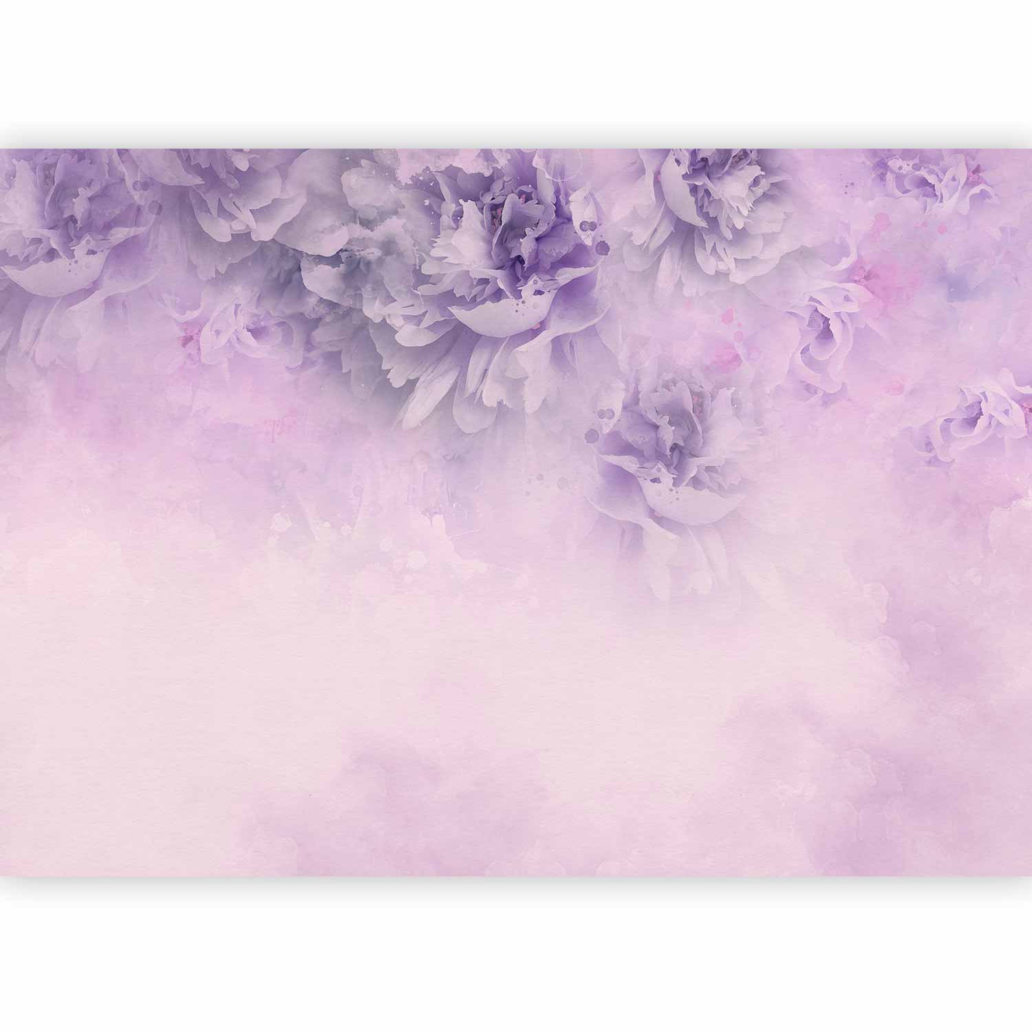 Wall Mural Floral Etude of Life Grey Violet