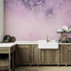 Wall Mural Floral Etude of Life Grey Violet