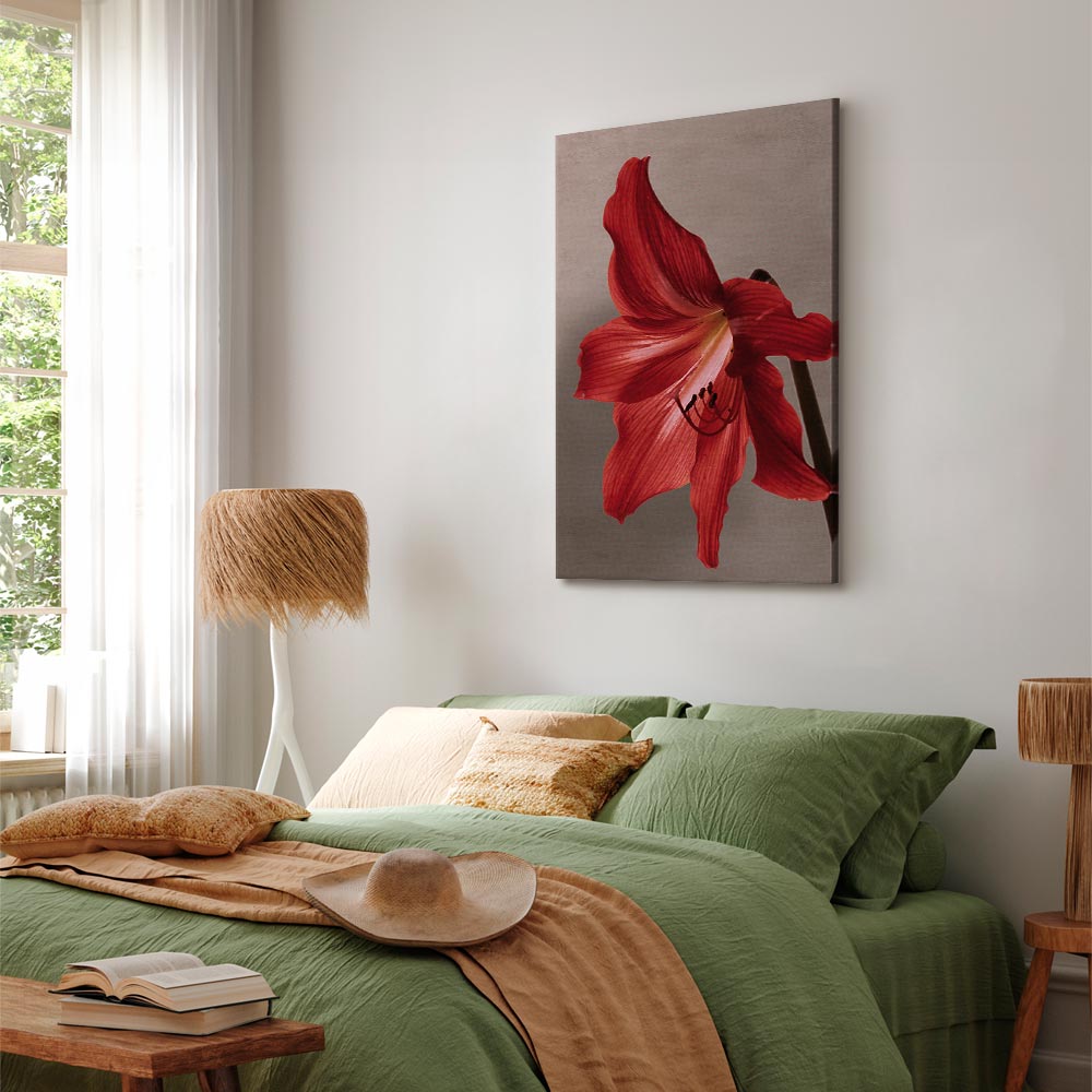 Red Flower Floral Canvas Print