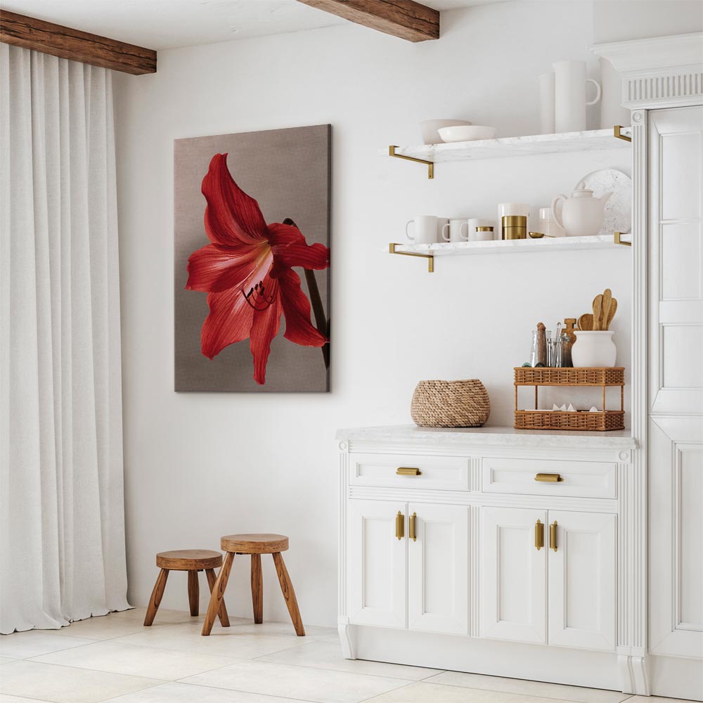 Red Flower Floral Canvas Print