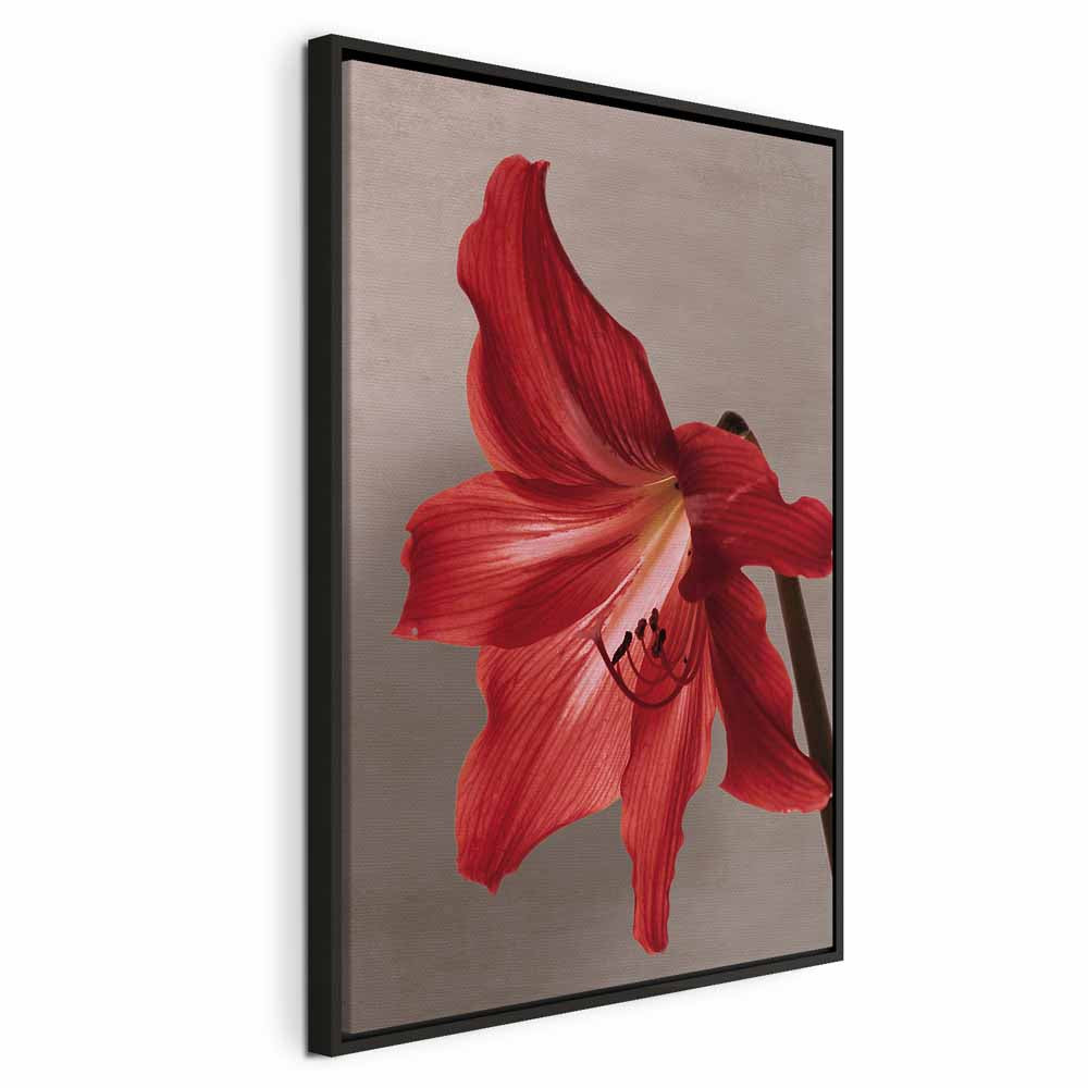 Red Flower Floral Canvas Print