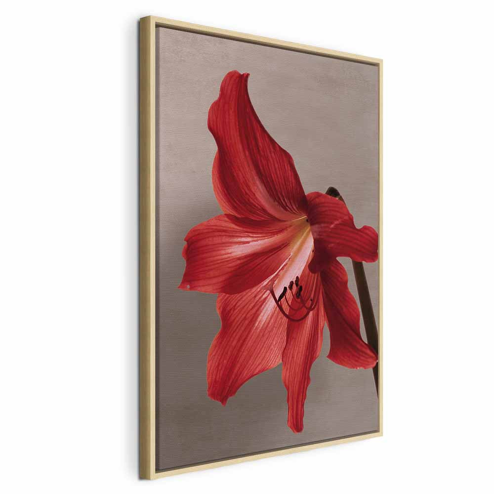 Red Flower Floral Canvas Print