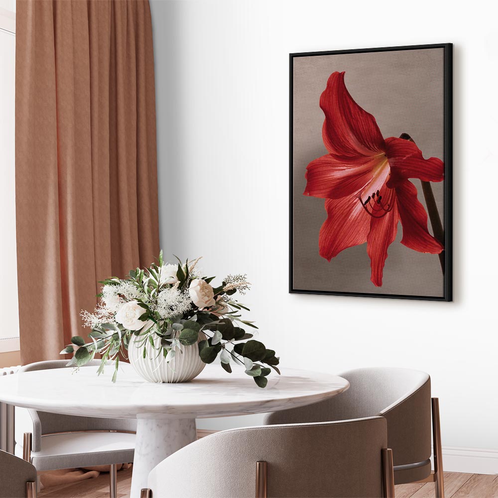 Red Flower Floral Canvas Print