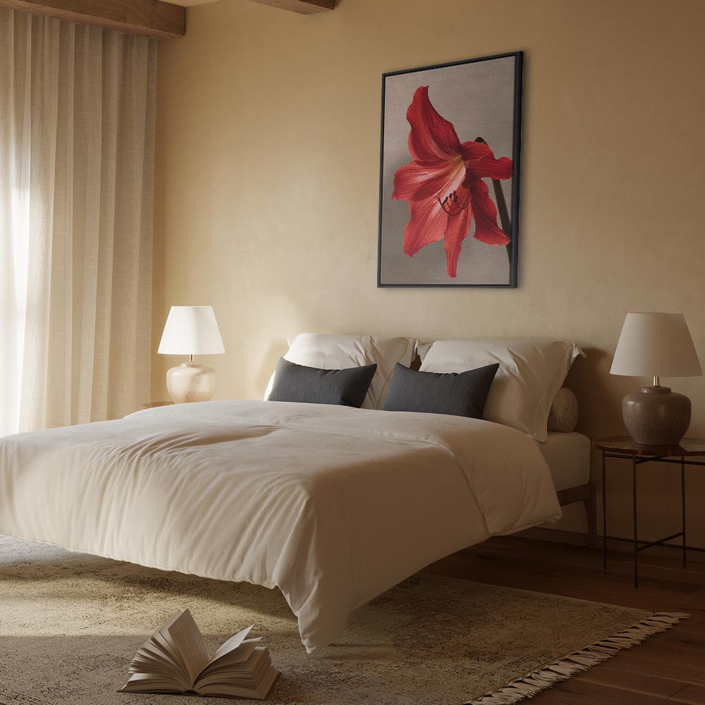 Red Flower Floral Canvas Print