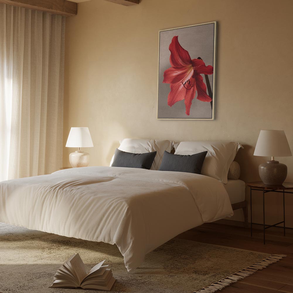 Red Flower Floral Canvas Print