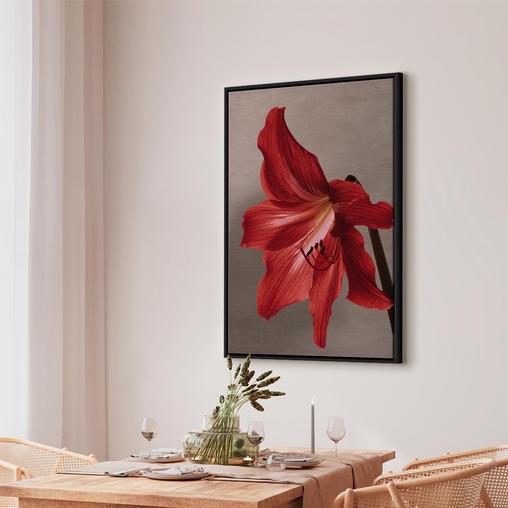 Red Flower Floral Canvas Print
