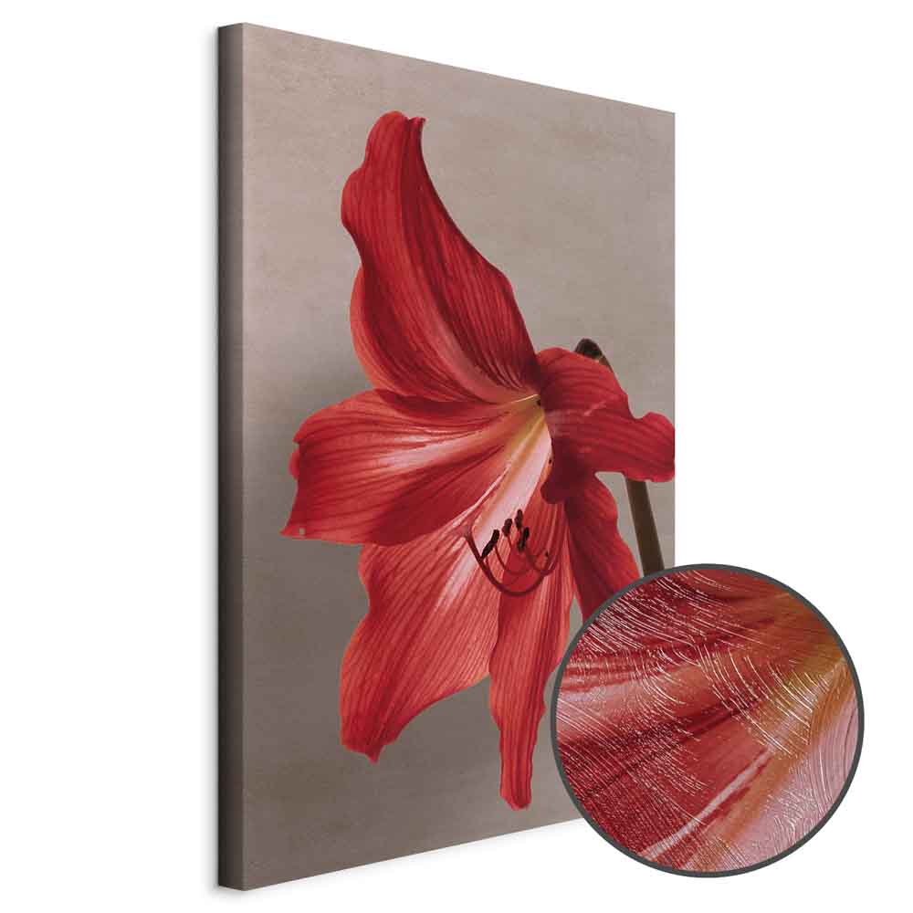 Red Flower Floral Canvas Print