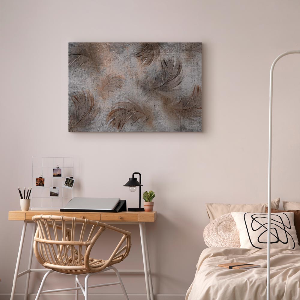 Beige Floral Canvas Print
