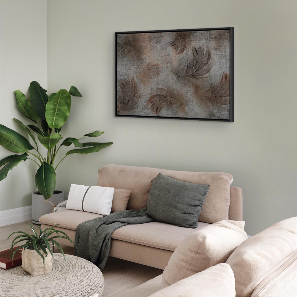 Beige Floral Canvas Print