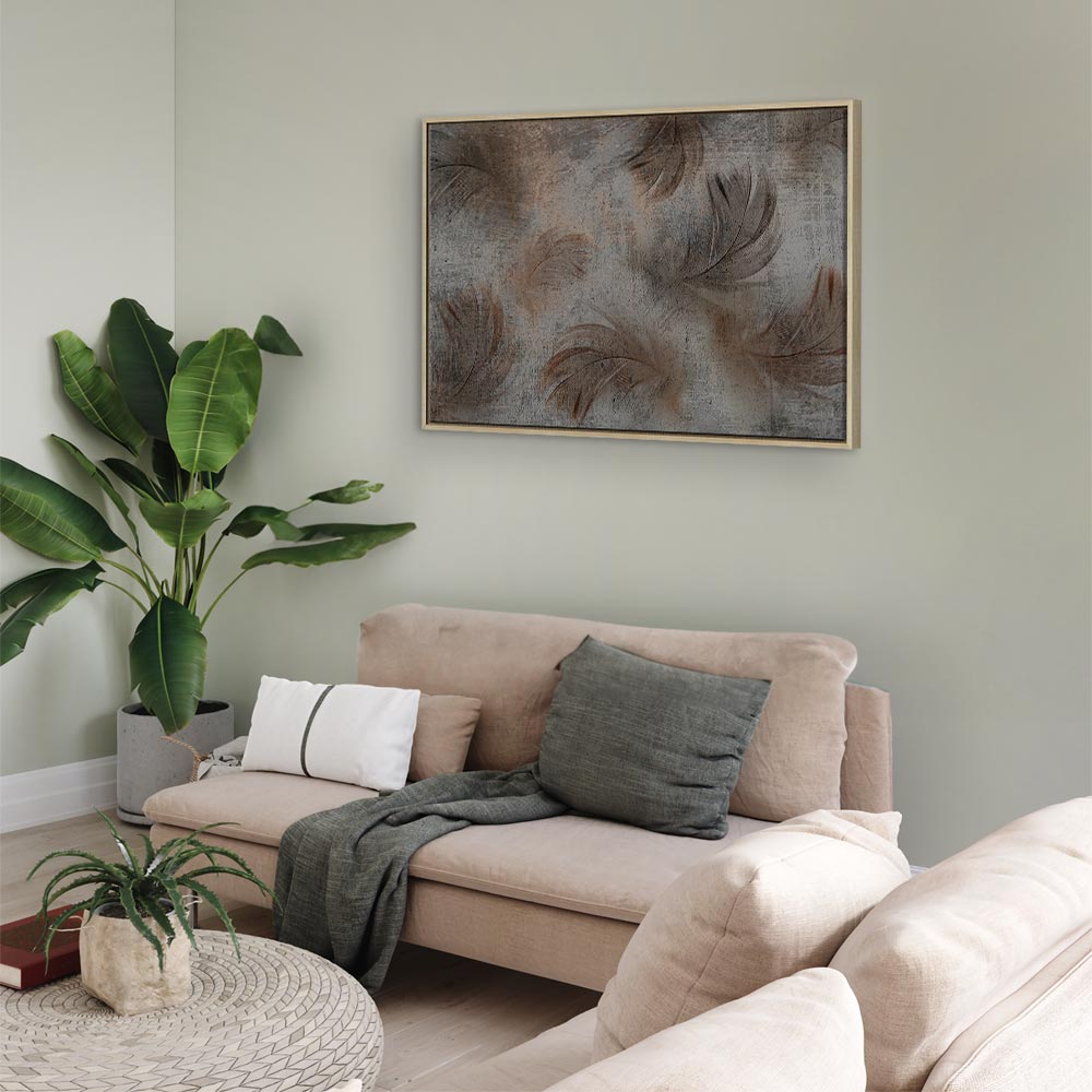 Beige Floral Canvas Print