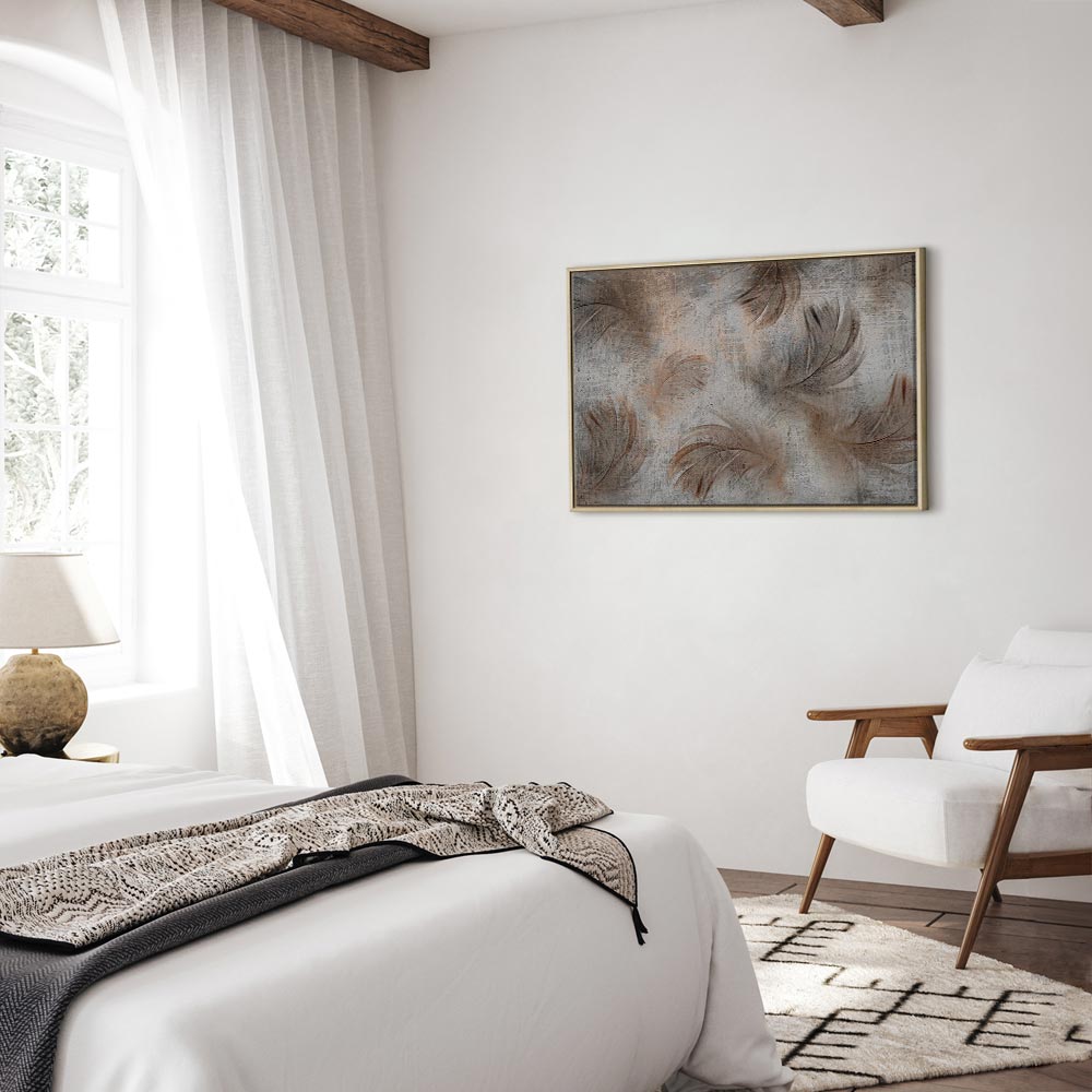 Beige Floral Canvas Print