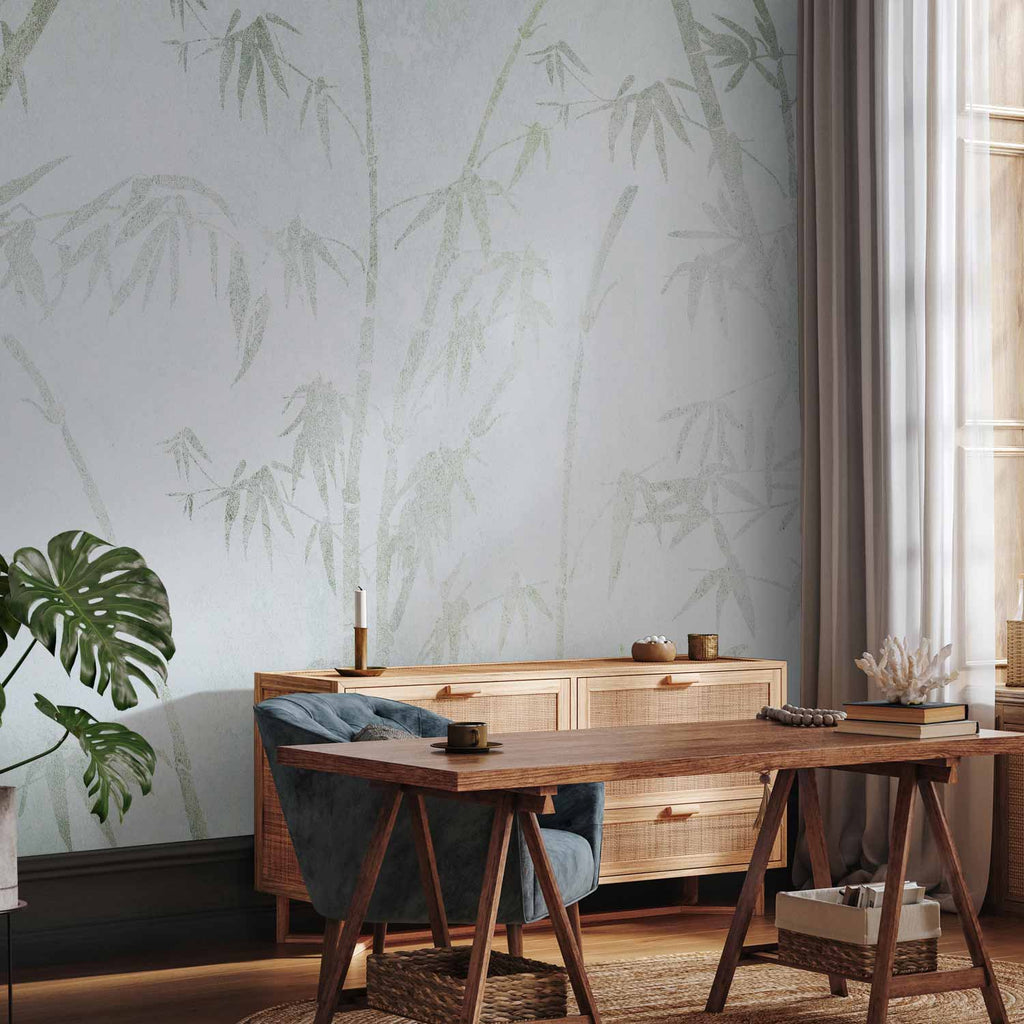 Asian Jungle Leaves Wall Mural