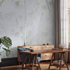 Asian Jungle Leaves Wall Mural