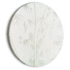 Round Canvas Print - Bamboo Forest in Pastel Celadon and Green