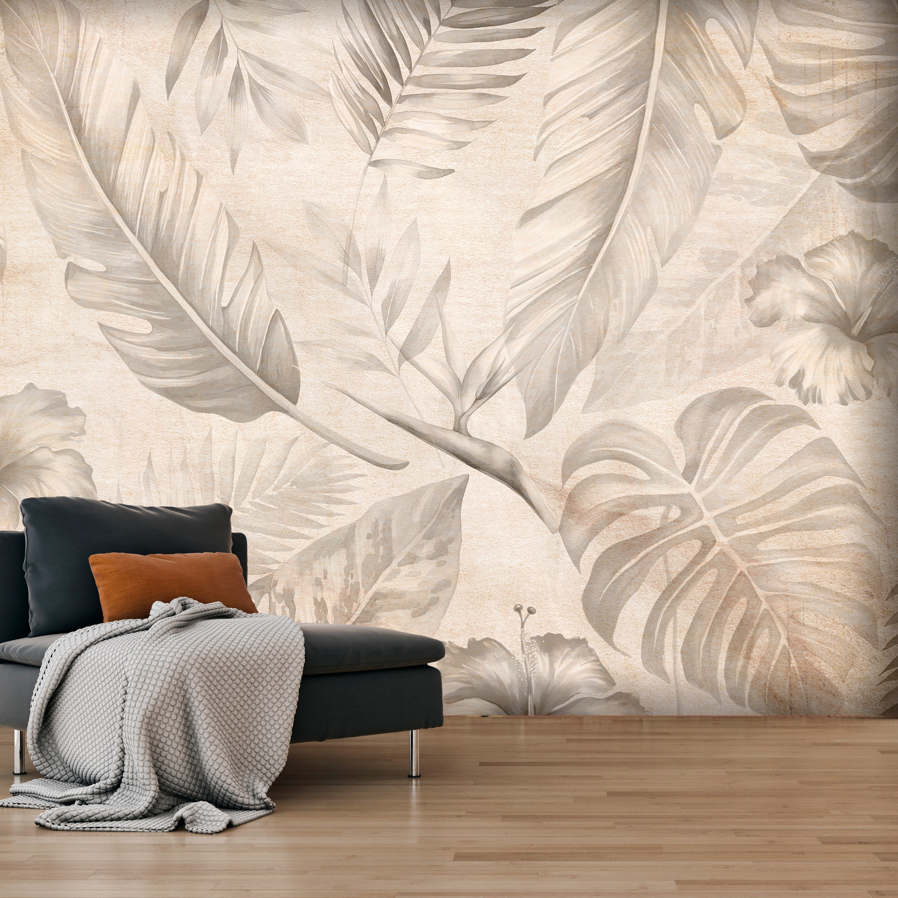 Wall Mural Tropic in Sepia