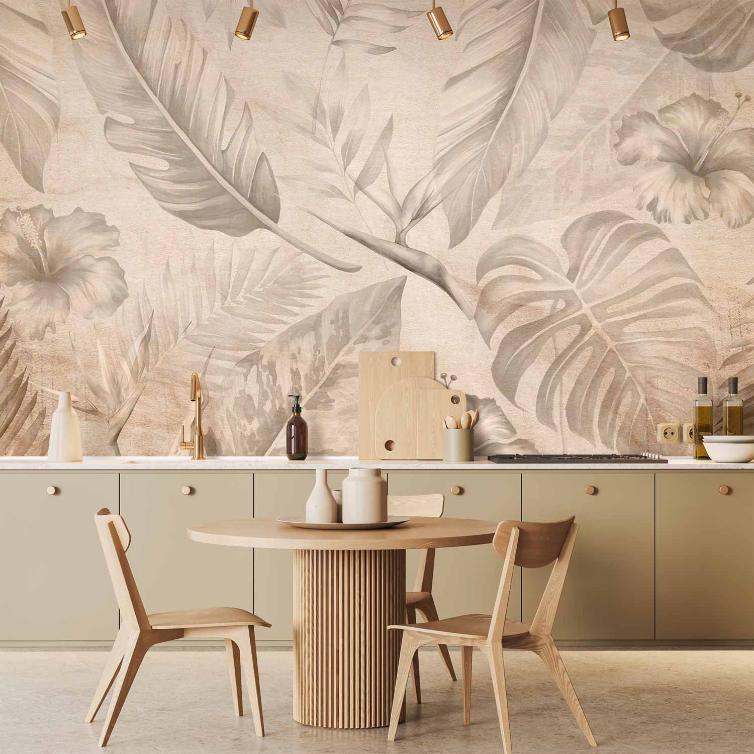 Wall Mural Tropic in Sepia