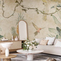 Parrots Jungle Leaves Wall Mural