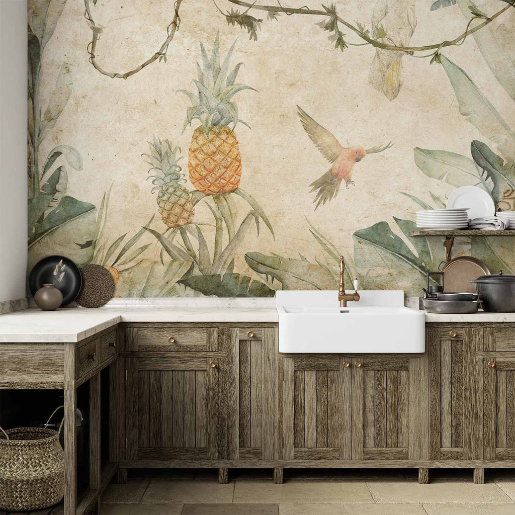Wall Mural Parrots Jungle Leaves