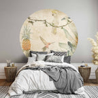 Parrots Jungle Leaves Round Wall Murals